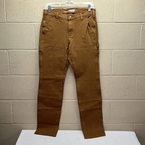 NWT Carhartt Double Knee Carpenter Pants Twill Womens Size 8 Tall Brown Work